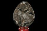 Bargain, Septarian Dragon Egg Geode - Black Crystals #98844-1